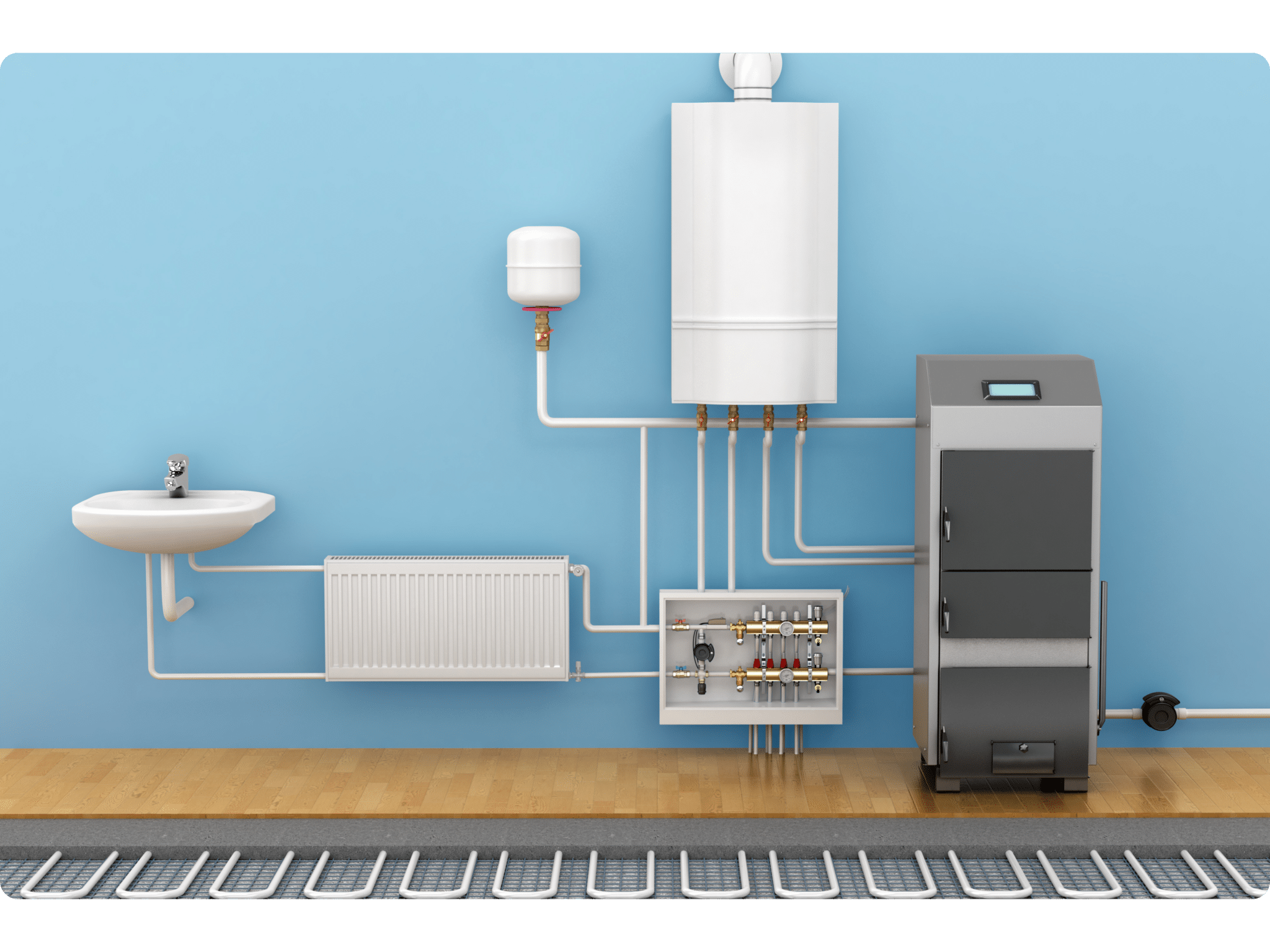 Traditional tank water heater installed by Diamond L Plumbing and HVAC